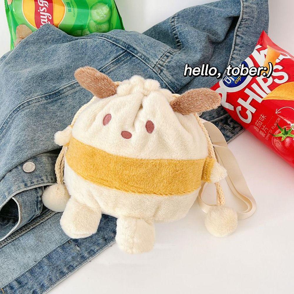 Fallforbeauty Túi Dây Rút Đeo Vai Đựng Son Môi / Đồ Trang Điểm Sức Chứa Lớn Hình Mèo Kitty Melody Nhồi Bông