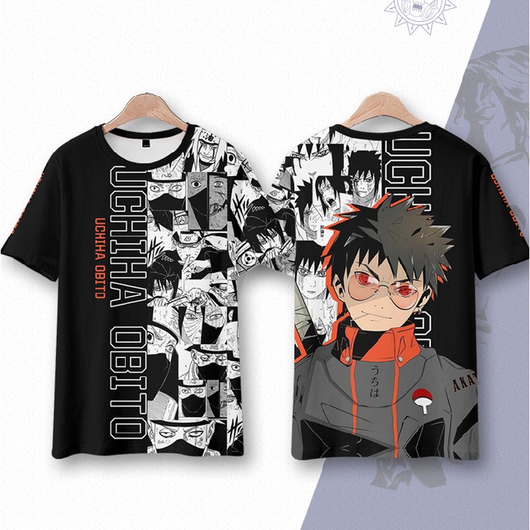 Áo Thun Tay Ngắn Dáng Rộng In Họa Tiết Uchiha Obito Naruto 3D Độc Đáo Thời Trang Cho Nam Và Nữ