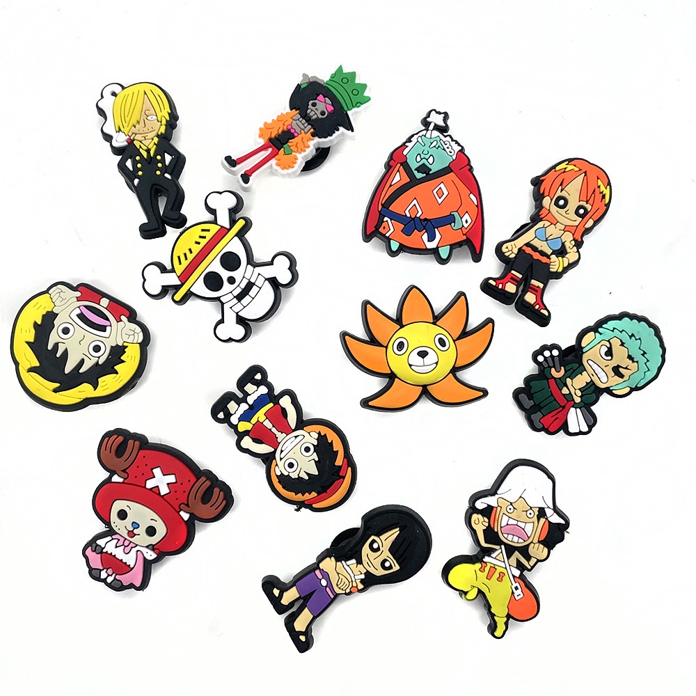 Phụ Kiện Khóa Giày Bằng Cao Su PVC Mềm Hình ONE PIECE Nautical King Dễ Thương