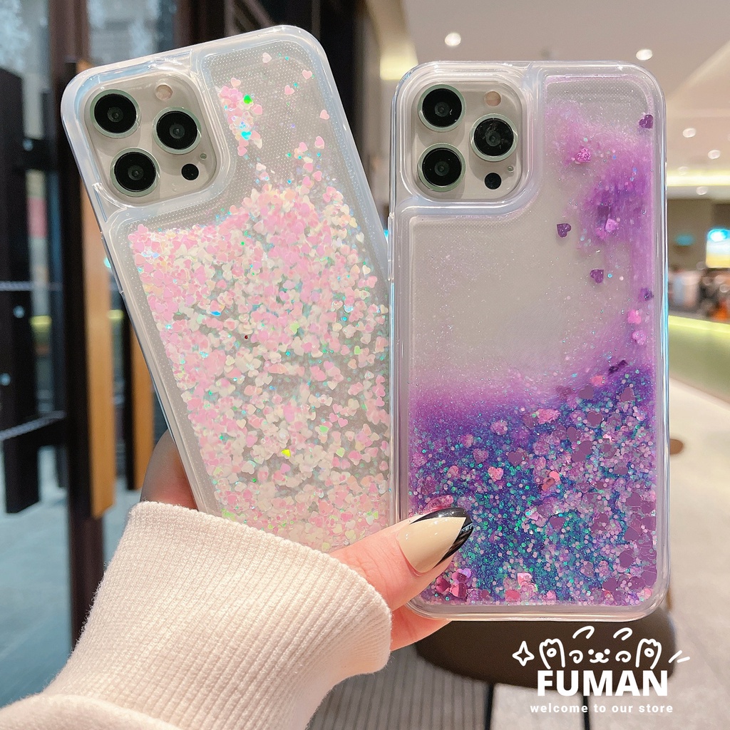 Ốp Điện Thoại TPU Silicon Mềm Phối Kim Tuyến Nước Hình Trái Tim Xiaomi Redmi Note 12 Pro 11 Pro 11s A1 Plus 10 Pro 10s 4G 5G