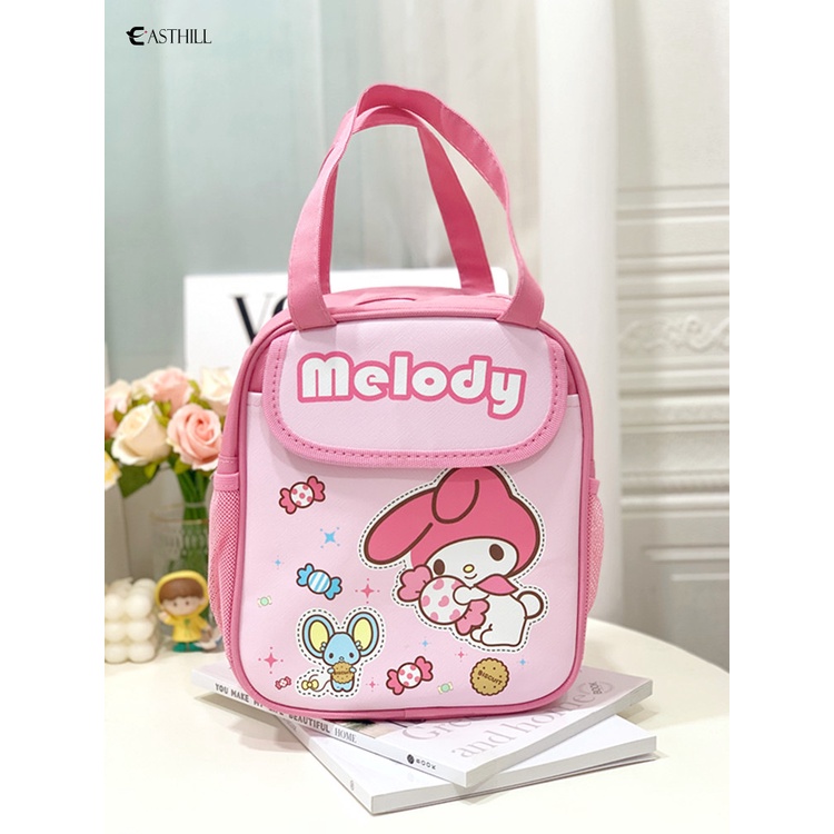 Túi Đựng Hộp Cơm Trưa Lót Lá Nhôm Cách Nhiệt Họa Tiết Sanrios Hello Kittys Kuromi Kawaii