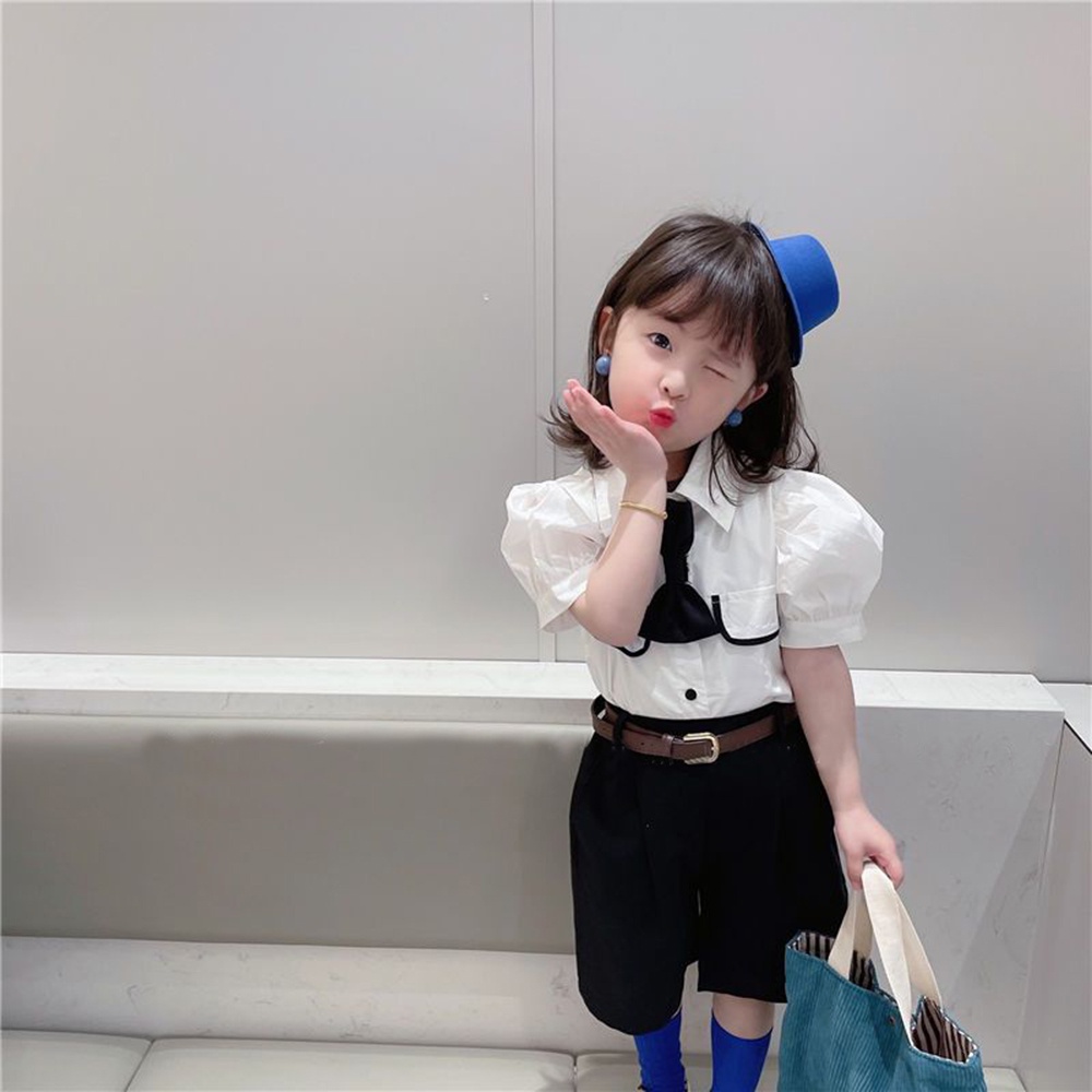 BEAR LEADER Set Áo Thun Tay Ngắn Và Quần Short Thời Trang Mùa Hè 2023 Mới Cho Bé Gái 1-6 Tuổi