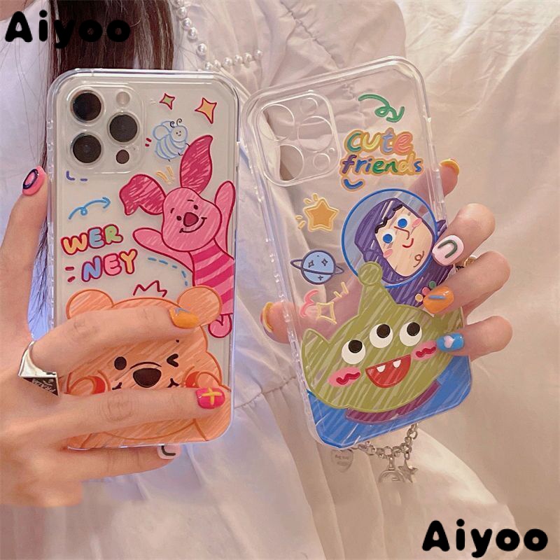 ✅Ốp Điện Thoại Mềm Trong Suốt Chống Sốc In Họa Tiết Graffiti Hoạt Hình Cho iPhone 11 14 / 13ProMAX 12 Mini 7 / 8p Xs Max R29Q