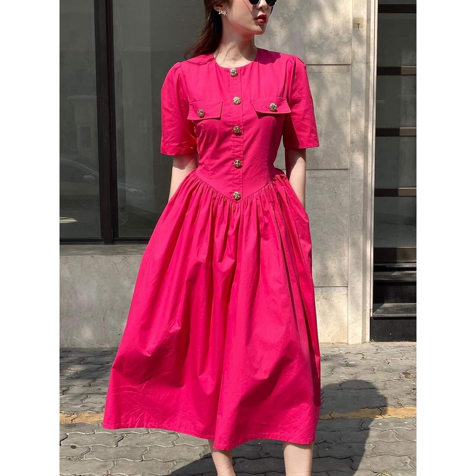 Đầm Midi Đính Nút T.o.p.s.h.op