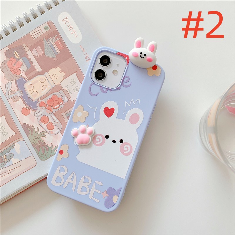 Compatible For POCO C65 Xiaomi 13T 12T 11T 10T Mi 13 12 11 Lite POCO X5 F5 X4 F3 M5 M4 M3 Pro X3 NFC X3 GT Cute Three-dimensional Bear Rabbit Paw Mobile Phone Case