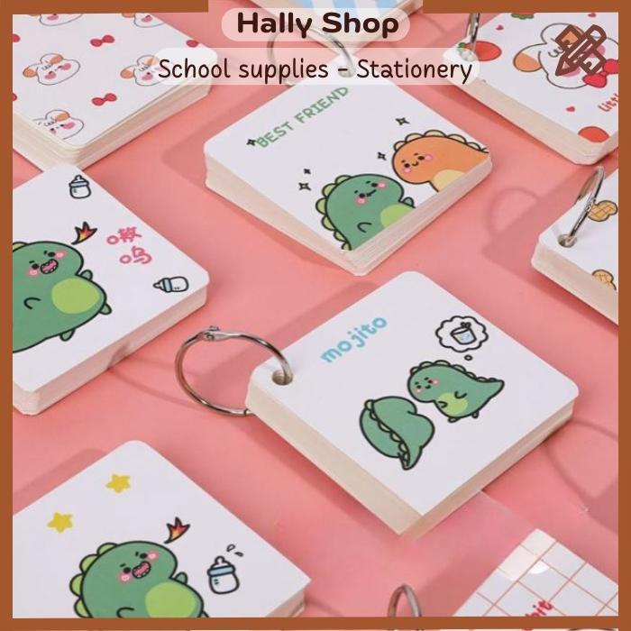 Giấy note, sổ còng flashcard hình thú siêu dễ thương tiện dụng cho học sinh/ văn phòng - Hally shop