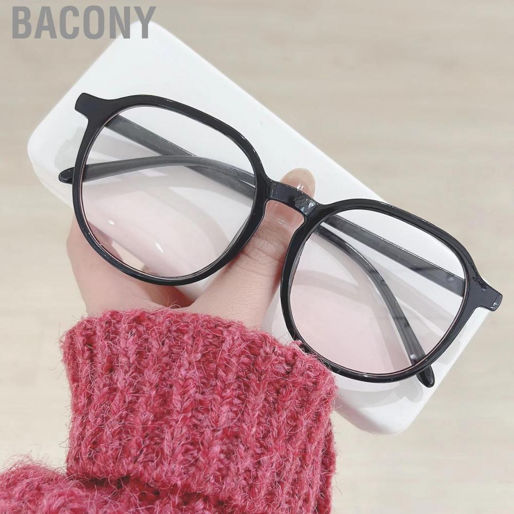 Bacony Large Frame Glasses Block Blue Light 0 Diopter Computer Gaming for Fashion Lady