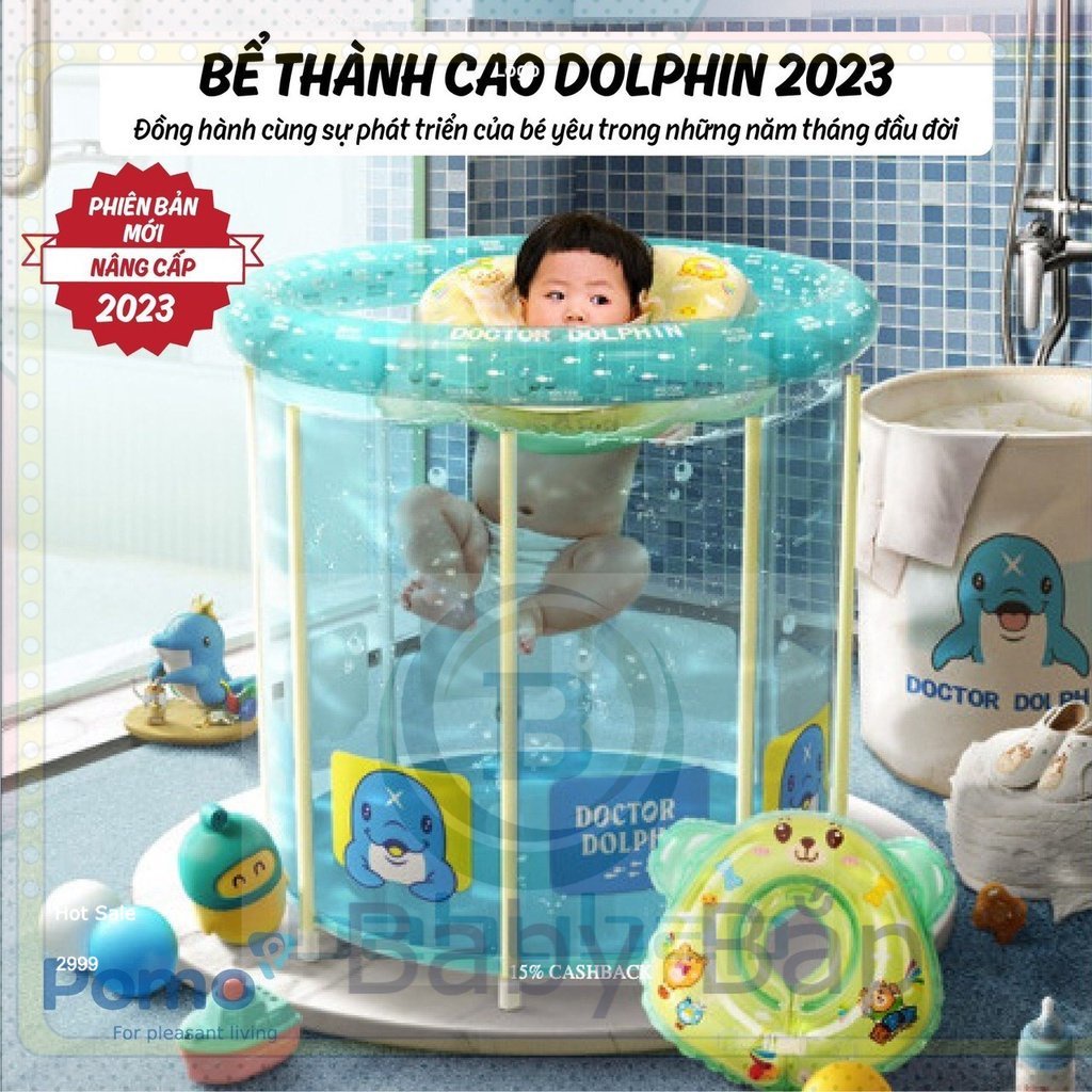 Bể bơi thành cao 80cm*80cm doctor dolphin bản nâng cấp 2023