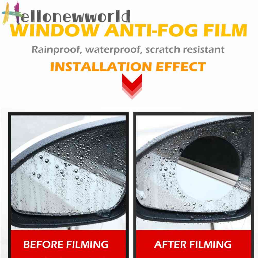 Bộ 4 Miếng Phim Dán Bảo Vệ Kính Chiếu Hậu Xe Hơi Chống Sương Mù / Nước Mưa Tiện Dụng
