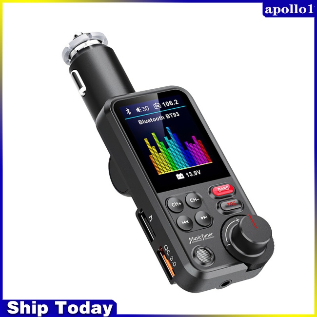 Máy Nghe Nhạc Mp3 wa Bt93 Kết Nối Bluetooth Không Dây Sạc Nhanh Qc3.0 Cho Xe Hơi