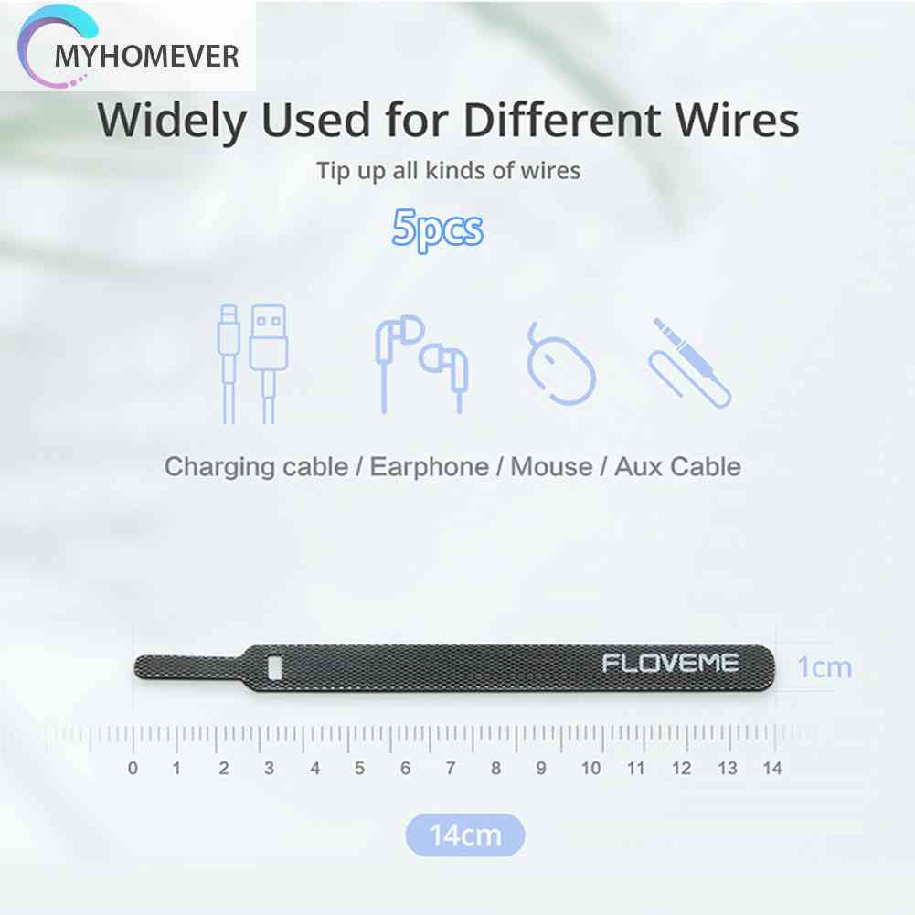 Floveme Set 5 Dây Quấn Gọn Gàng Cáp Tai Nghe USB 14cm