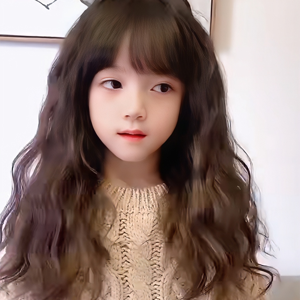 Bộ Tóc Giả Dài Xoăn Tự Nhiên Bằng Len Dành Cho Trẻ Em Biểu Diễn