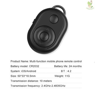 Mini Wireless Remote Control BT Remote Shutter Page Turner 10M Effective Range Compatible with iOS/ Android Smartphones    Came-6.5