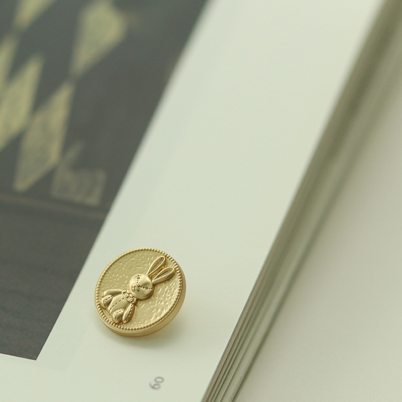 Set 5 Nút Tròn 18 / 23mm In Hình Thỏ Dễ Thương