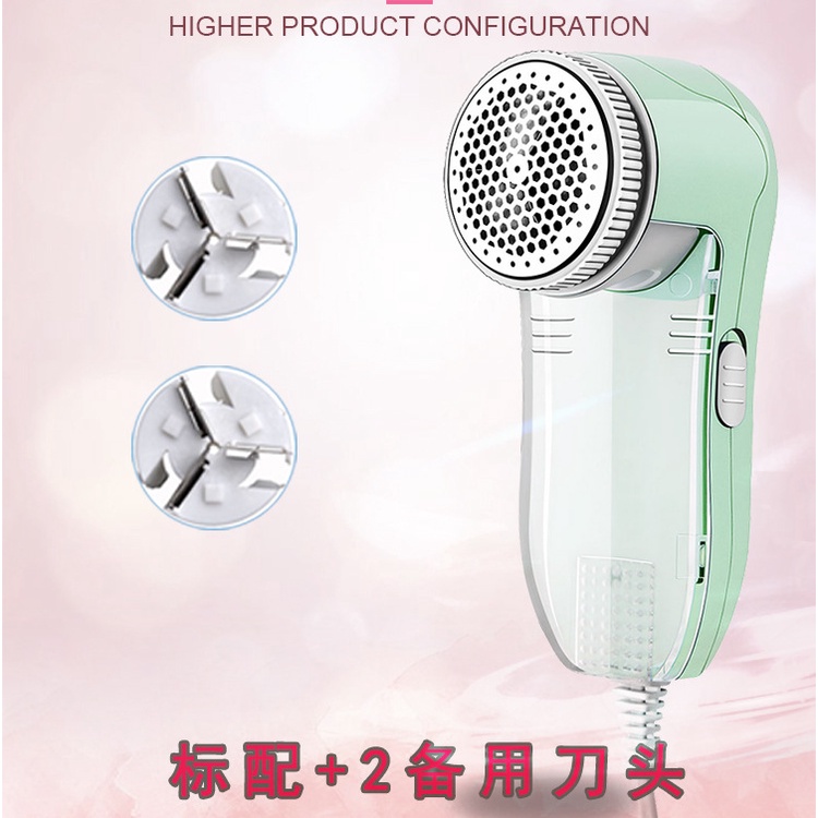 Máy Cạo Lông Xuyên Bi Cạo Râu Với Phích Cắm Thẳng + 2 Đầu Phụ Kiện Cho Máy Cạo Lông Quần Áo (Dòng Trắng Tiếng Anh)