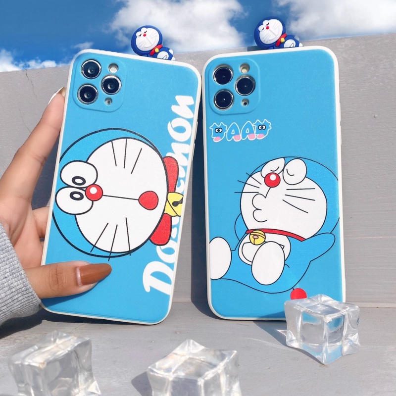 Ốp Lưng Silicon Màu Bảo Vệ Camera Doraemon ( Kèm Hình Thú ) - E117