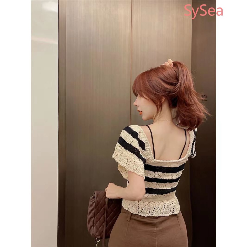 Áo Dệt Kim Cổ Vuông Thời Trang Xinh Xắn Cho Nữ