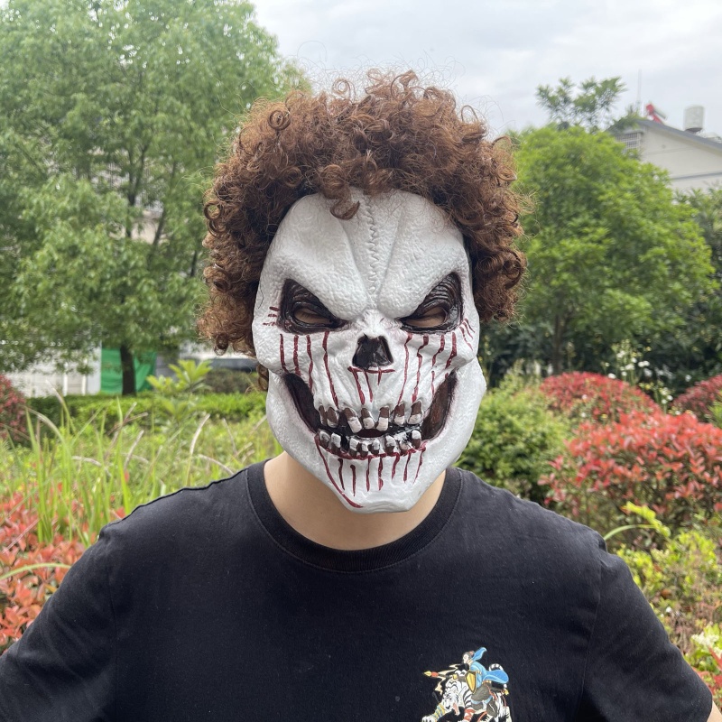 Đen Mặt Nạ Hóa Trang Halloween Hình Đầu Lâu Máu Độc Đáo