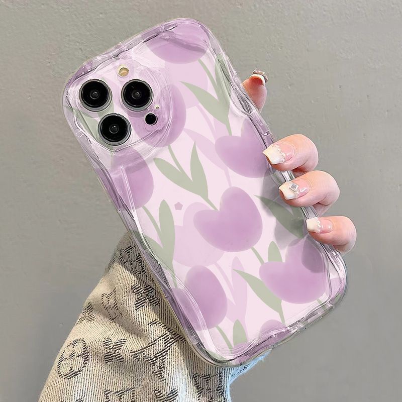 ✅Ốp Điện Thoại Mềm Trong Suốt Họa Tiết Hoa Tulip Cho iPhone14 / 13promax 12 / 11 7 / 8p xsxr