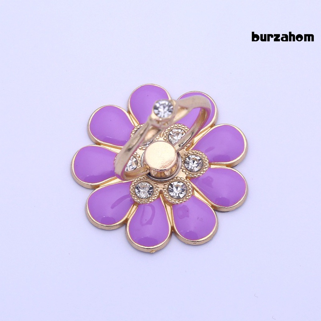 Giá Đỡ Điện Thoại / Máy Tính Bảng Bằng Kim Loại Hình Hoa Đính Đá Xoay 360 Độ Thông Dụng