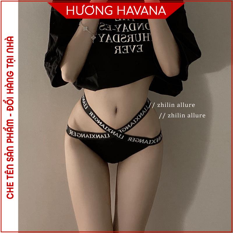 Quần lót nữ cotton thể thao dây sườn đan chéo, quần chip nữ cho người tập gym, yoga Havana FLQ110
