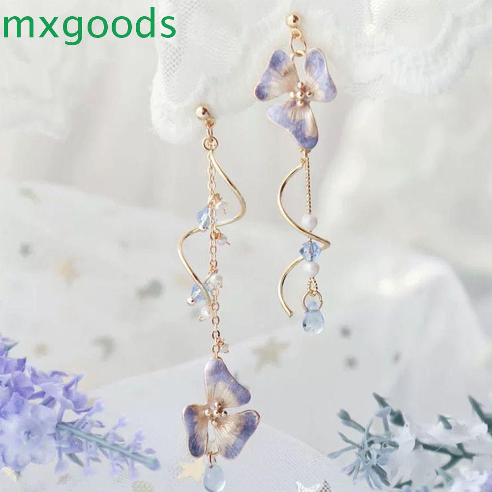 Đôi Khuyên Tai Hình Mèo Và Lá Đính Ngọc Trai Xinh Xắn