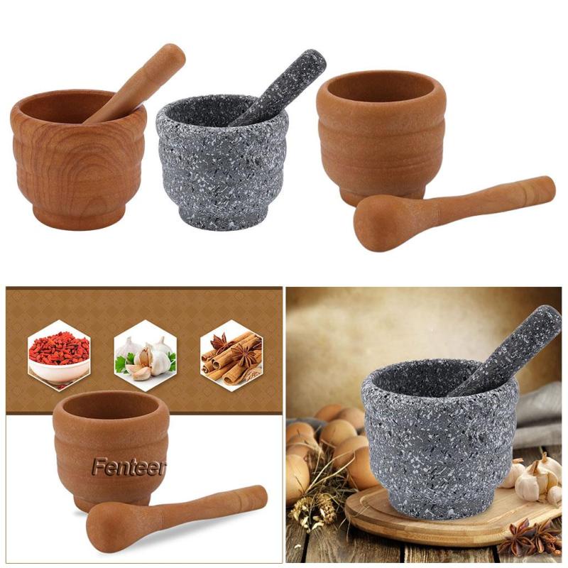 Bộ Chày Và Cối Giã Bằng Đá Màu Trơn Dành Cho Giãm Gia Vị Thảo Mộc Guacamole