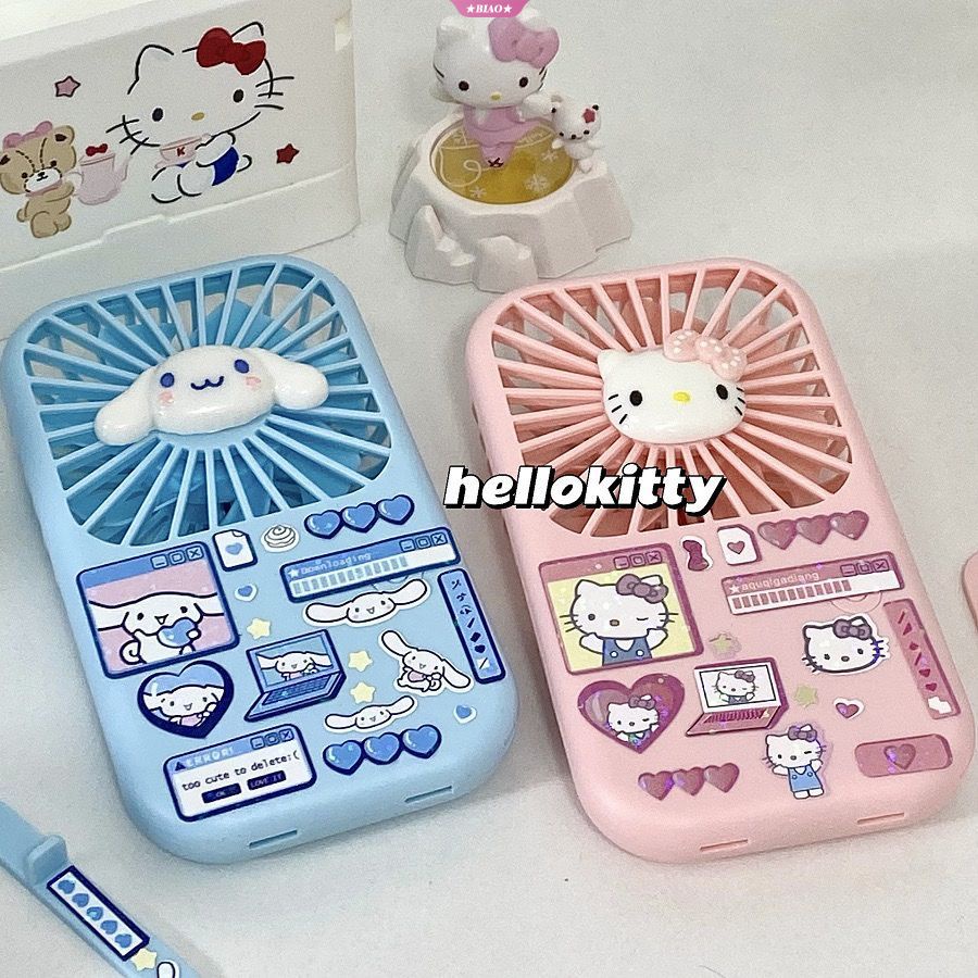 SANRIO Quạt Sạc Usb Cầm Tay Hình Hello Kitty Kuromi Cinnamoroll