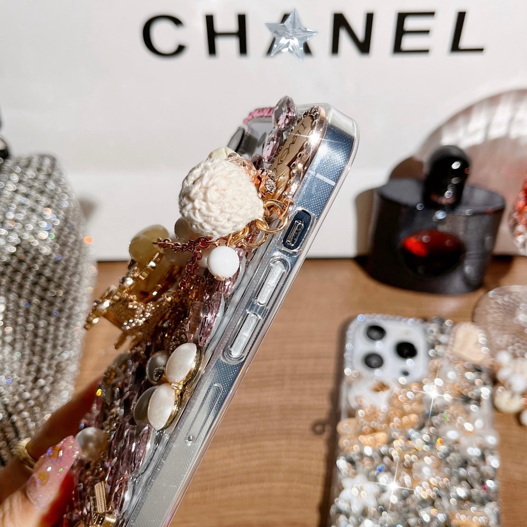 Ốp Điện Thoại Cho iPhone 14 Pro Max 13 12 11 Pro Max XS Max XR 7 8 6 6S Plus 13 12 Hình Chai Nước Hoa 3D Đính Đá Giả Lấp Lánh