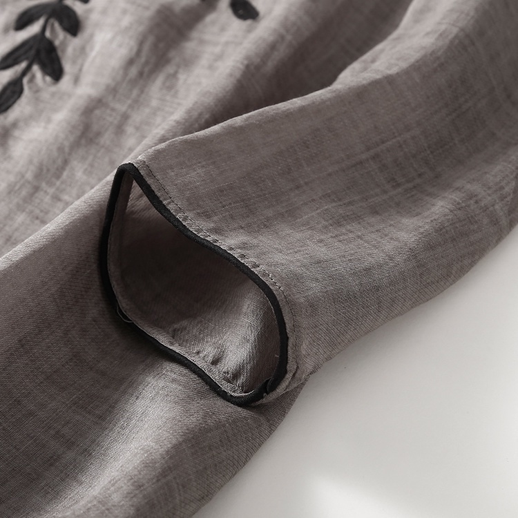 Đầm Cotton Lanh Dáng Rộng Xẻ Tà Thêu Họa Tiết Xinh Xắn Thời Trang Mùa Hè Cho Nữ