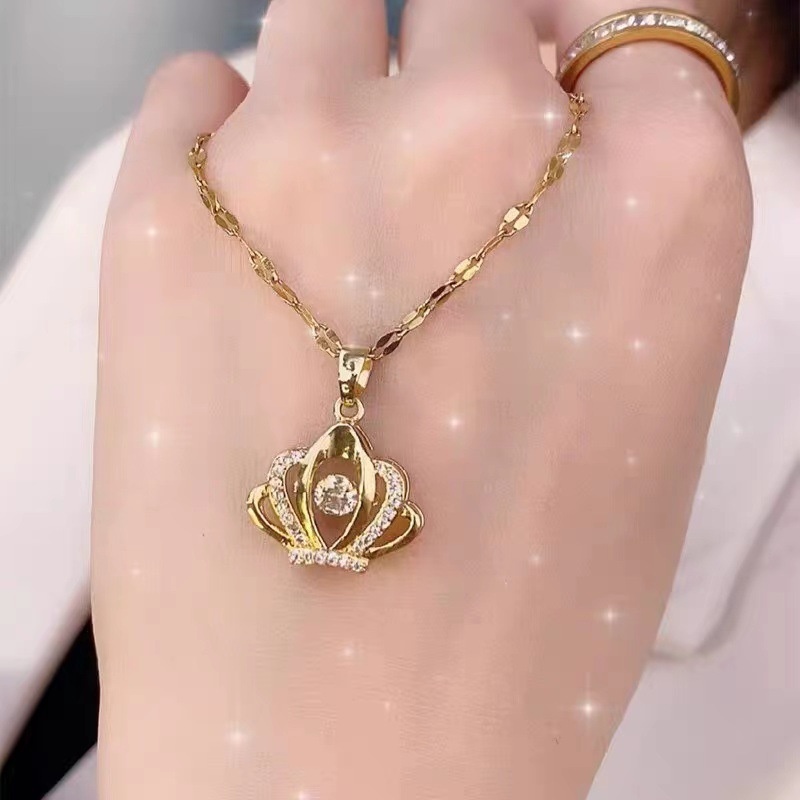 Vòng cổ Hình Vương Miện Đính Đá Zircon Thời Trang Sang Trọng