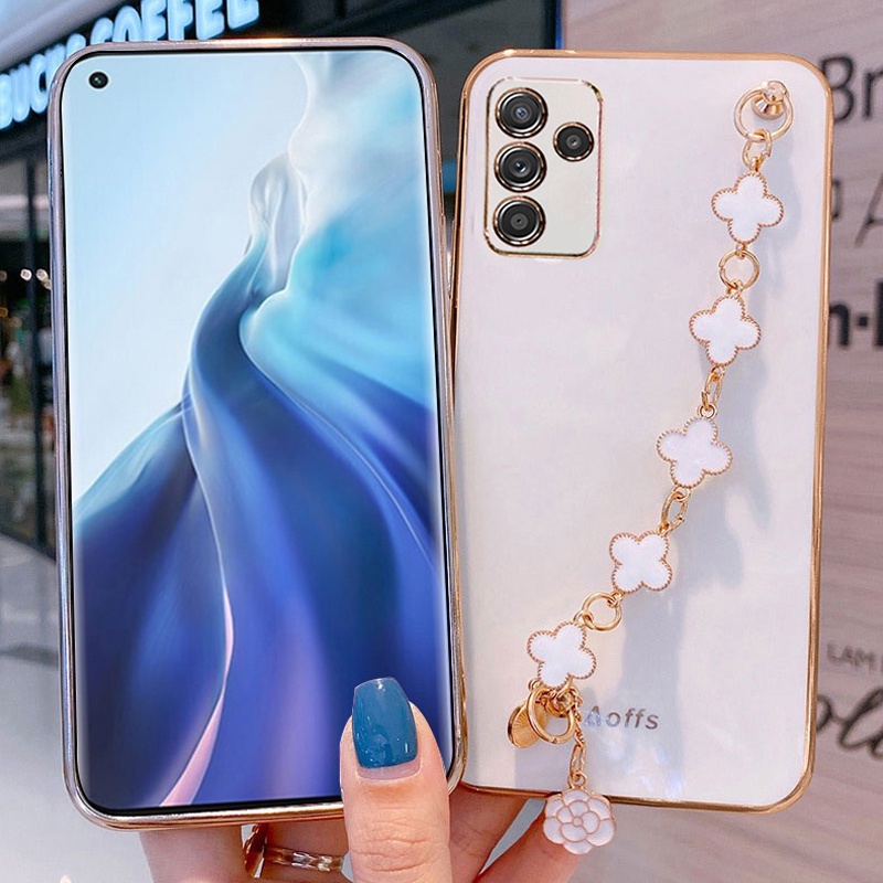 Ốp điện thoại KOOSUK dẻo mạ màu long lanh và dây đeo tay cho Samsung Galaxy A54 A34 A24 A14 A04 A04E F04 M04