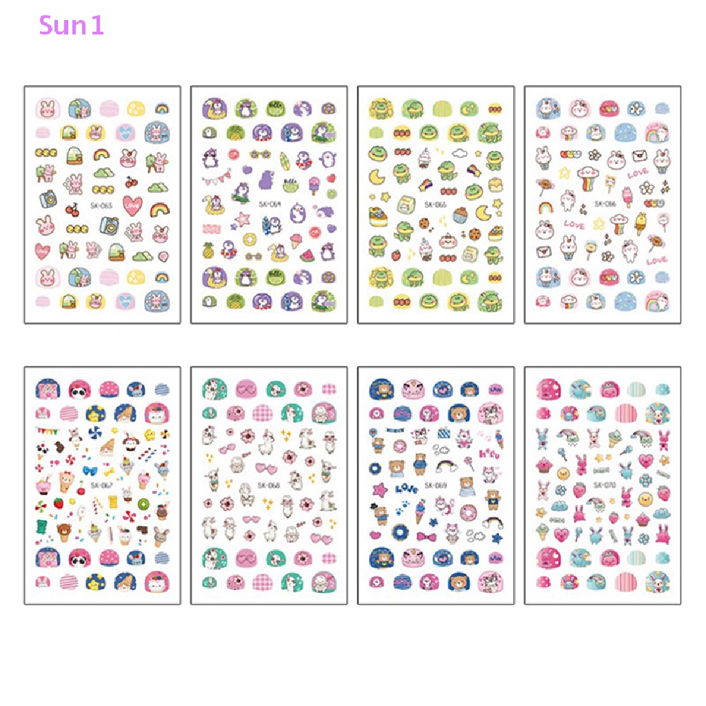 Sticker Dán Móng Họa Tiết Hoạt Hình Động Vật 3D Đáng Yêu Dành Cho Trẻ Em