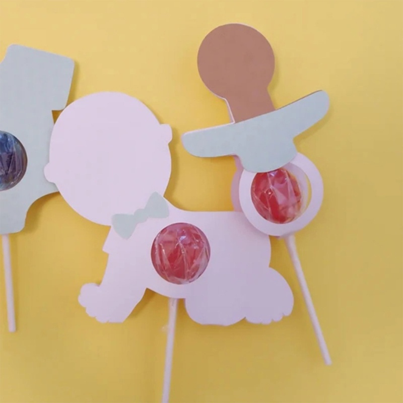 Khuôn Cắt Giấy Kim Loại Thủ Công Hình Kẹo Mút Em Bé Giá Đỡ