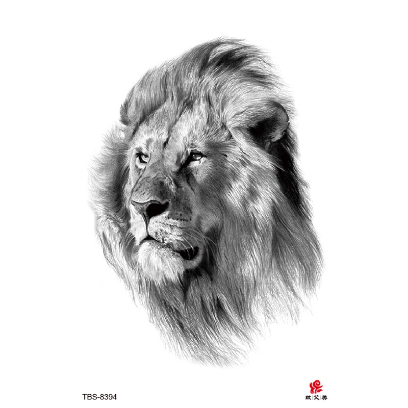 Hình Xăm Dán Tạm Thời Chống Nước Họa Tiết Hoa Lily / Sói / Sư Tử / Hổ Màu Đỏ Cho Nam Và Nữ