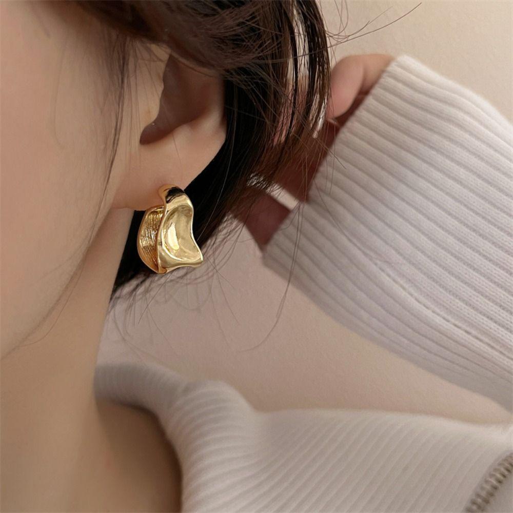 Khuyên Tai Kim Loại Kết Cấu Duyên Dáng Sang Trọng WMES15H