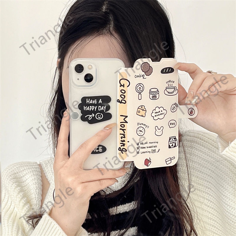 Ốp Điện Thoại Nắp Gập Bằng Da In Họa Tiết Graffiti Đơn Giản Cho iPhone14pro max 13 12 11 14Promax13 12 11