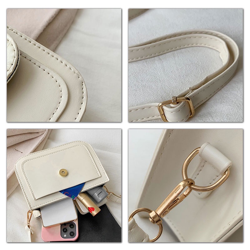 Túi xách NALLCHEER da PU dáng vuông nhỏ nhắn phong cách Nhật Bản dễ thương thời trang đơn giản