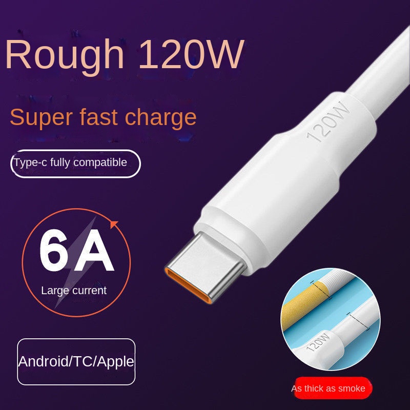 Dây Cáp Sạc Nhanh 6A Lightning Type C Android 120w Chất Lượng Cao