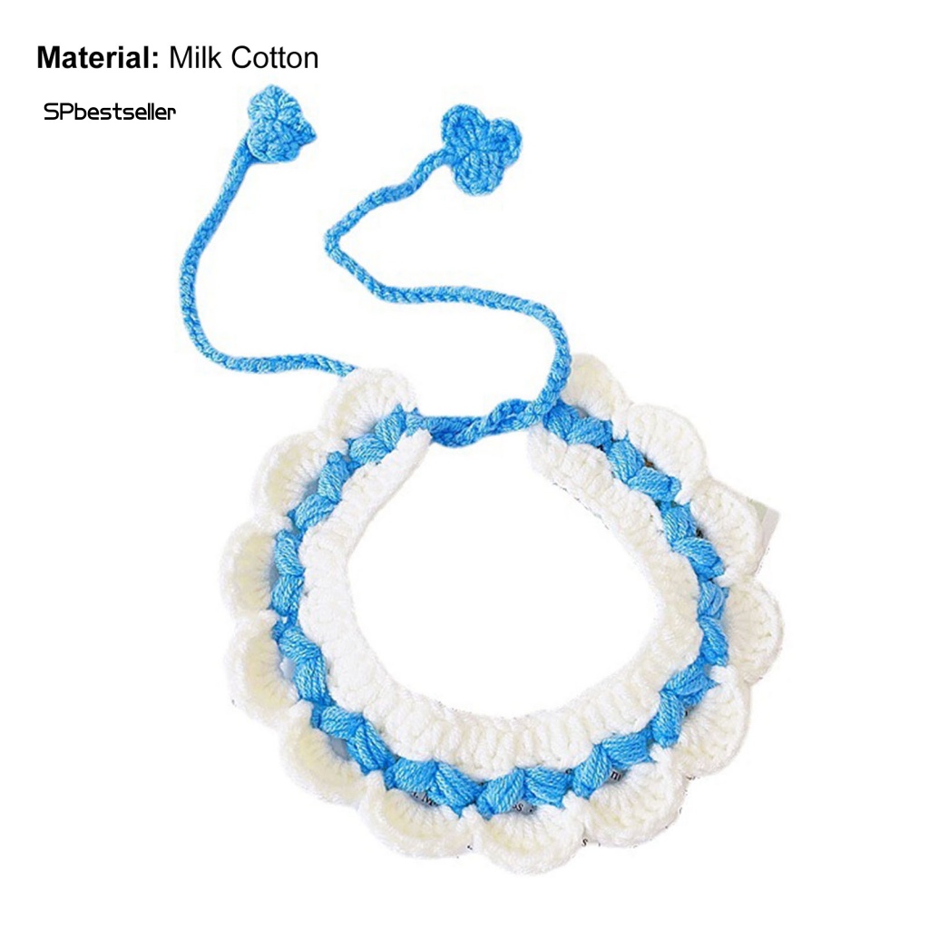 Khăn Choàng Cổ Bằng Cotton Sữa Đan Hai Màu Sắc Cho Thú Cưng