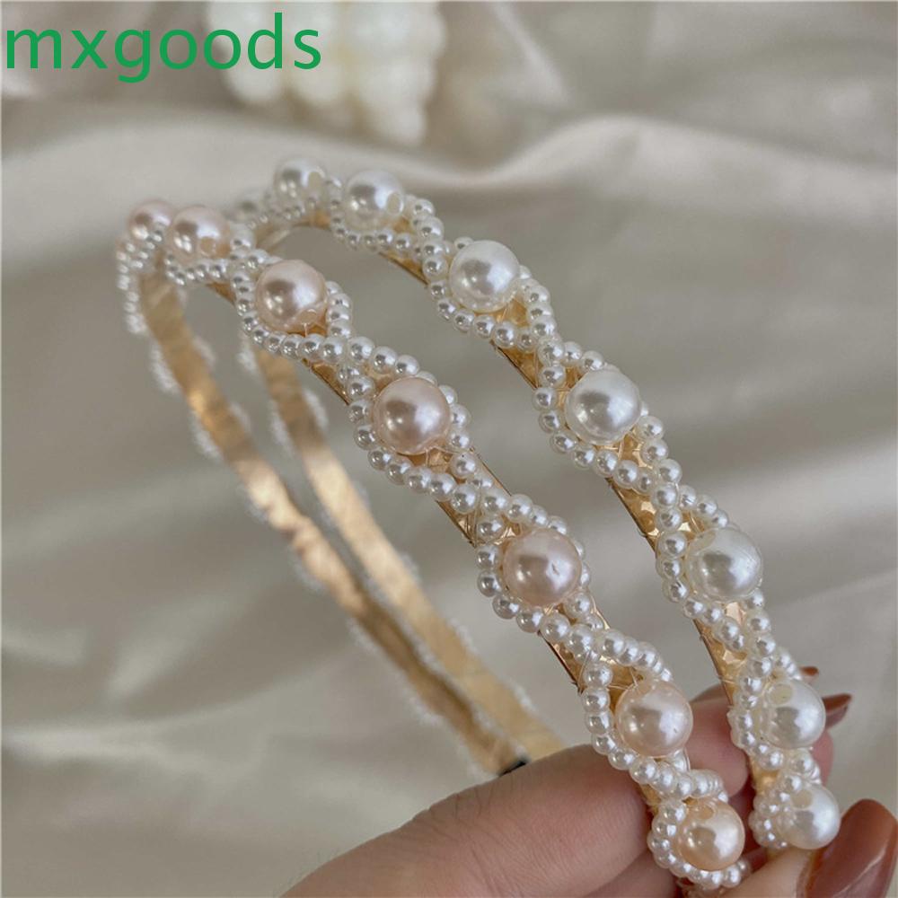 Băng Đô Cài Tóc Đan Chéo Đính Ngọc Trai Giả Thời Trang Cho Nữ