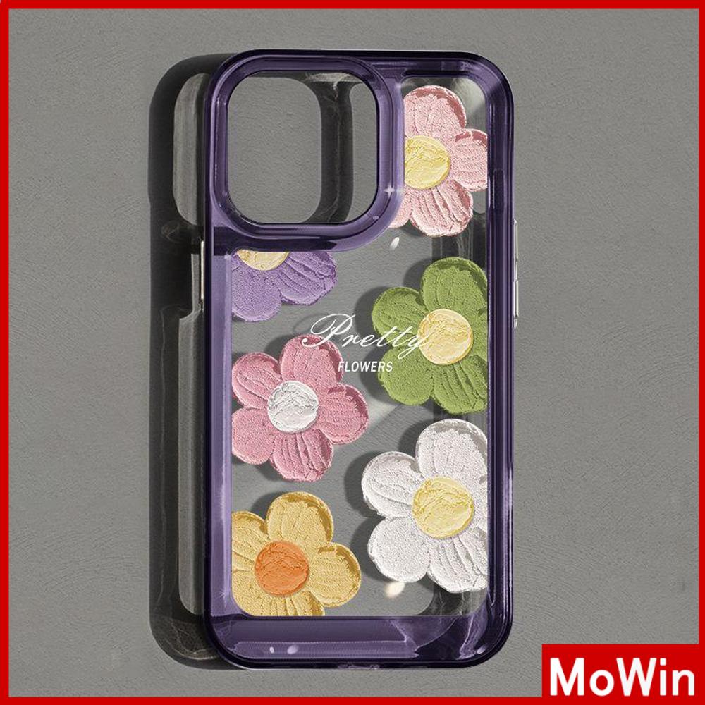 Ốp điện thoại acrylic HD trong in hoa tím thích hợp cho iPhone 13 Pro max 12 Pro Max 11 xr 7plus 6splus 14 Pro Max