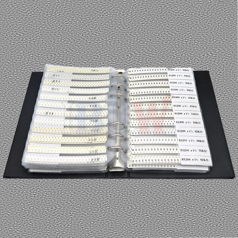 Sách Đựng Mẫu Điện Trở 4250 Cái 8500 Cái 8850 Cái 0201 0402 0603 0805 1206 5% SMD 10K 100K 1K 1R 100R 220R