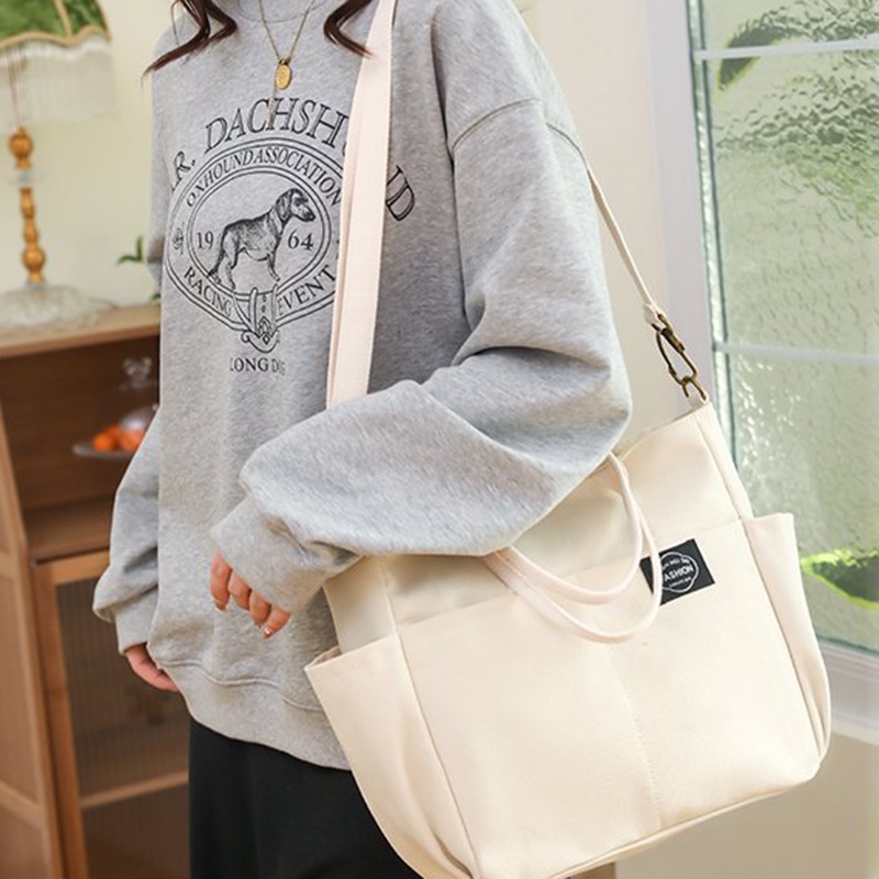 Túi Đeo Chéo Vải canvas Sức Chứa Lớn Phong Cách Nhật Bản Đơn Giản Cho Nữ