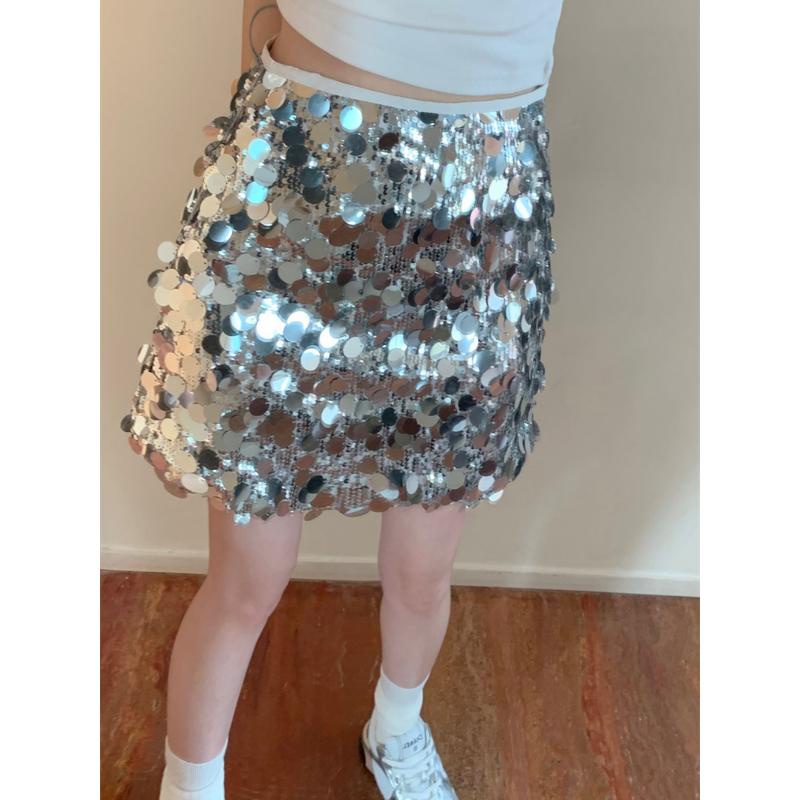 Chân Váy Bút Chì Y2K Đính Kim Sa Lấp Lánh Thời Trang