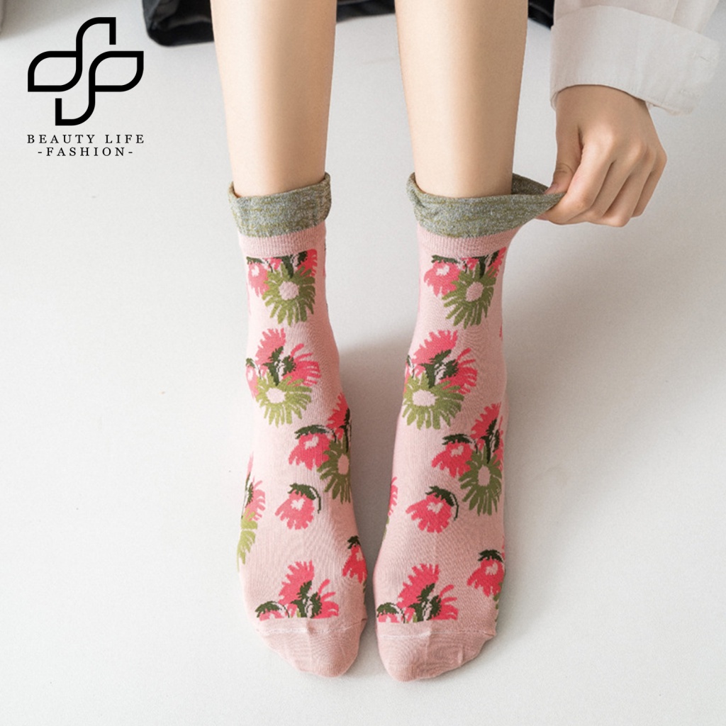 Đôi Vớ HọA TiếT Hoa KiểU Retro ThờI Trang SàNh ĐiệU Cho Nữ