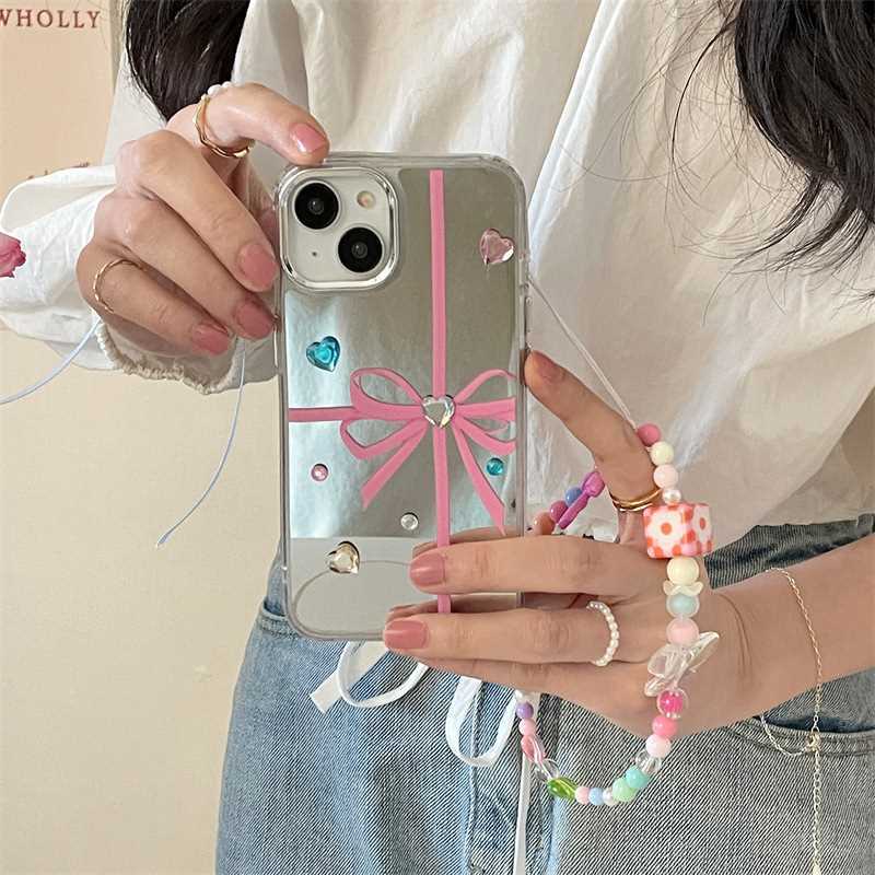 Ốp Điện Thoại Cứng Mạ Điện Có Vòng Đeo Tay Đính Đá Cho iPhone 11 12 12Pro 12Promax 13 13Pro 13Promax 14 14Pro 14Promax