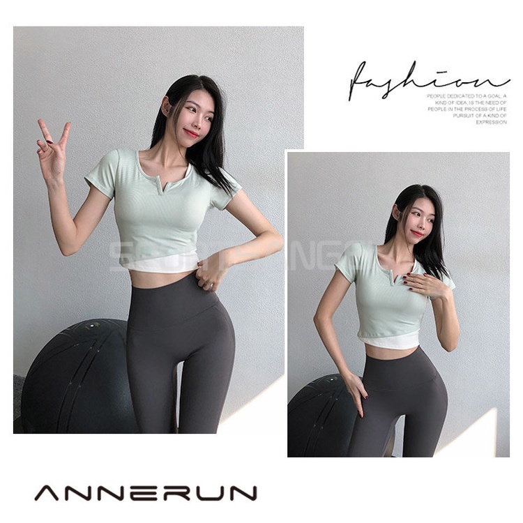 Áo Thun Thể Thao Ngắn Tay Thời Trang Tập Yoga