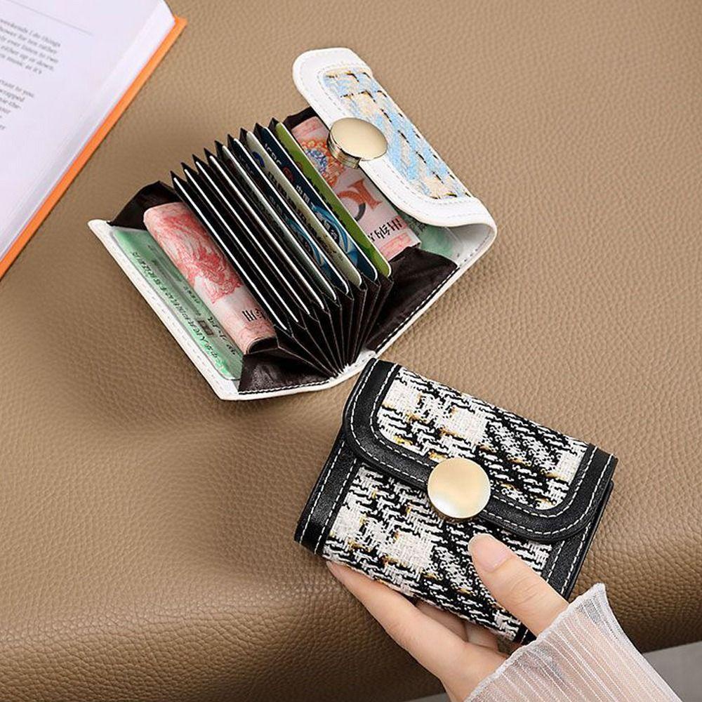 Ví Đựng Tiền Xu Nhiều Ngăn Họa Tiết Kẻ Sọc Kiểu Dáng Thanh Lịch Dành Cho Nam Và Nữ