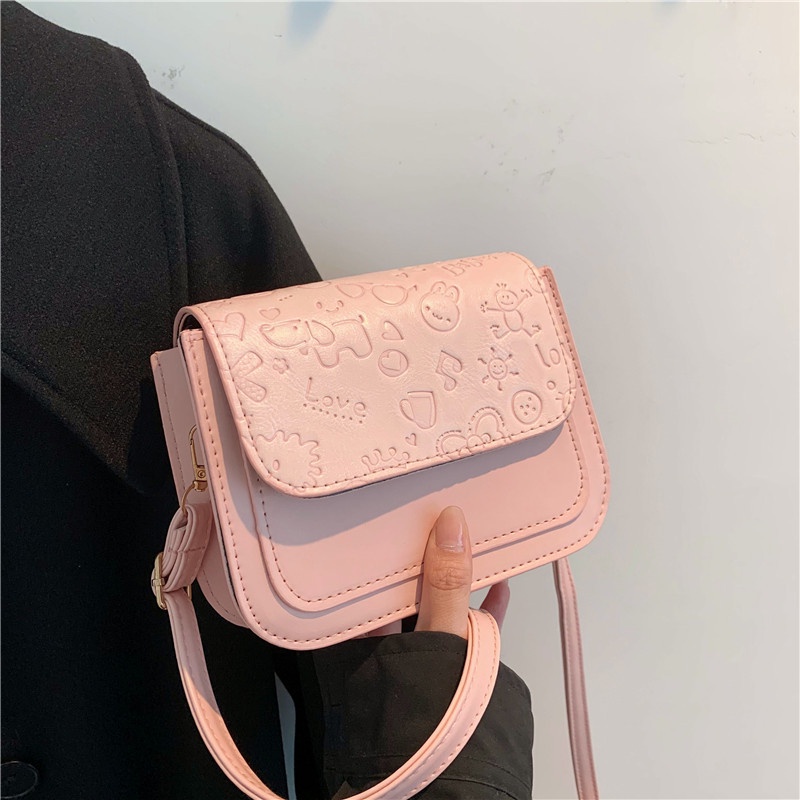 Túi xách NALLCHEER da PU dáng vuông nhỏ nhắn phong cách Nhật Bản dễ thương thời trang đơn giản